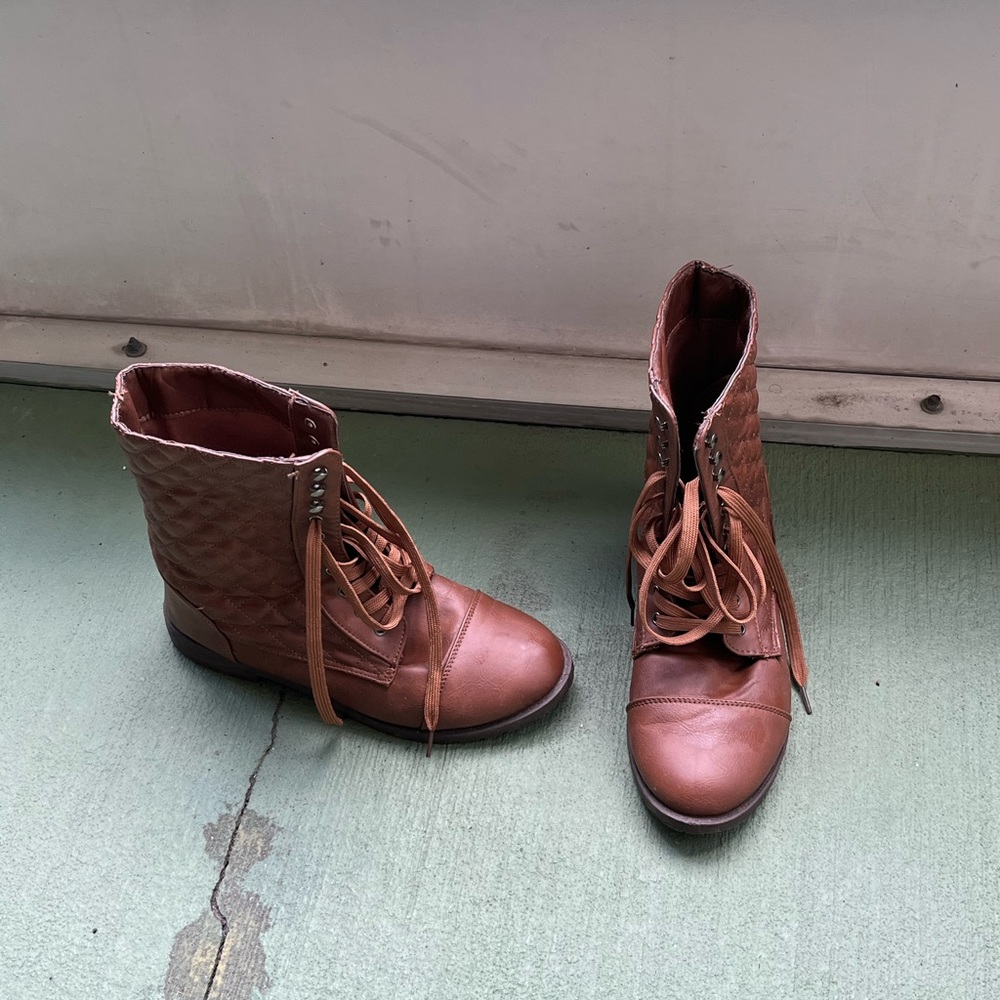Brown calf booties